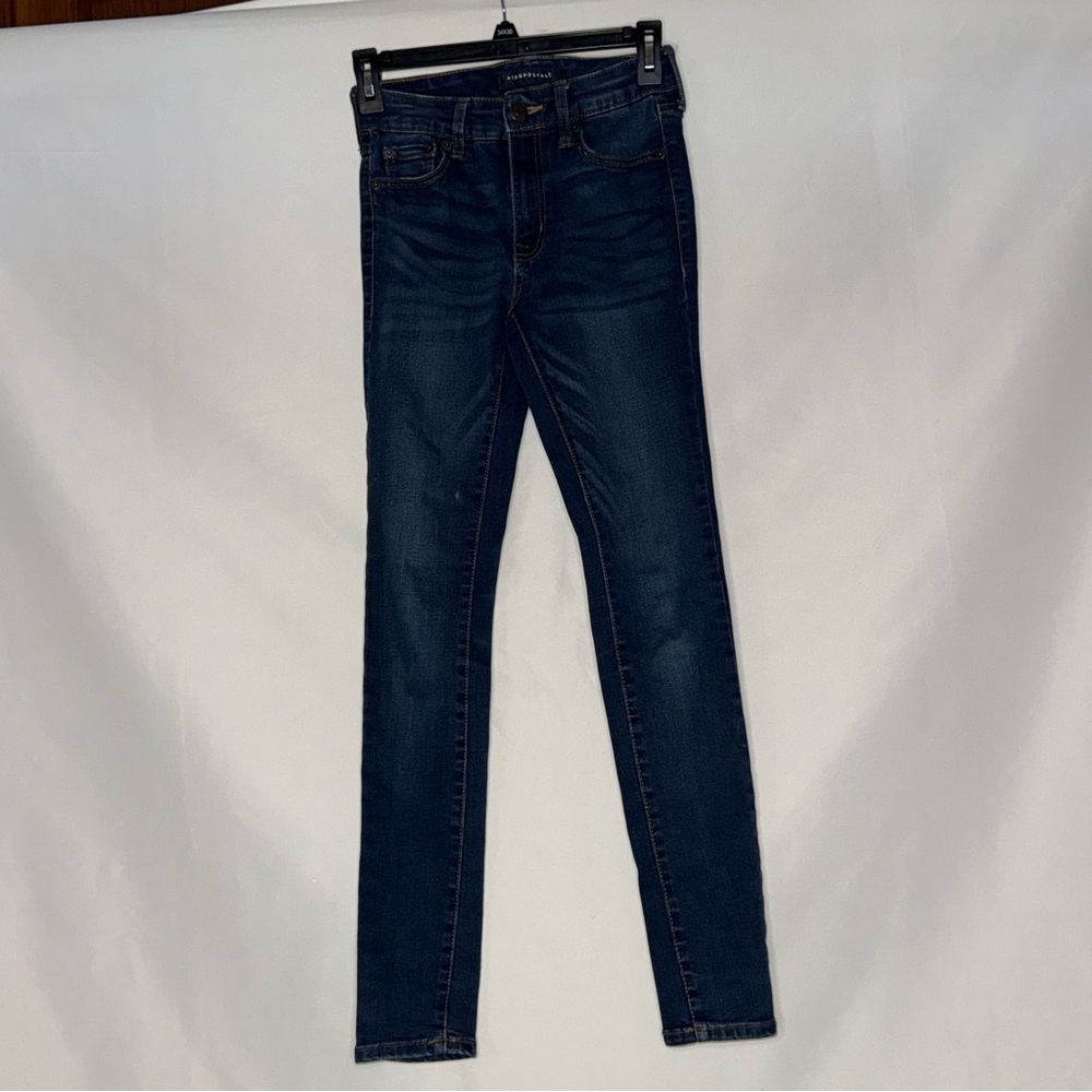 American Eagle Next Level High-Waisted Jegging Dark Wash 00 Regular EUC